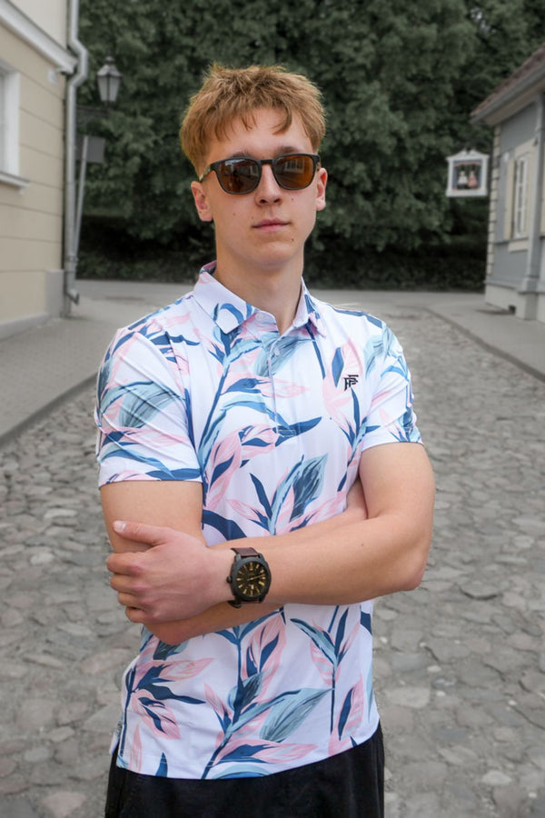 Hübriidsärk Santorini mustriga, slim fit