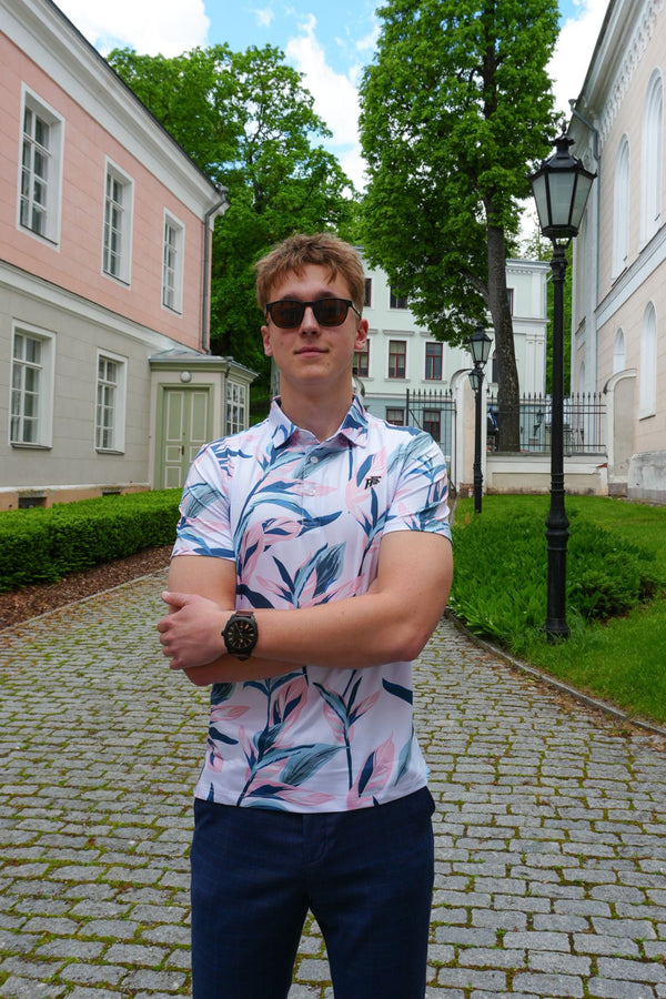 Hübriidsärk Santorini mustriga, slim fit