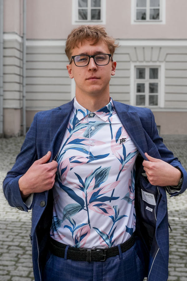 Hübriidsärk Santorini mustriga, slim fit