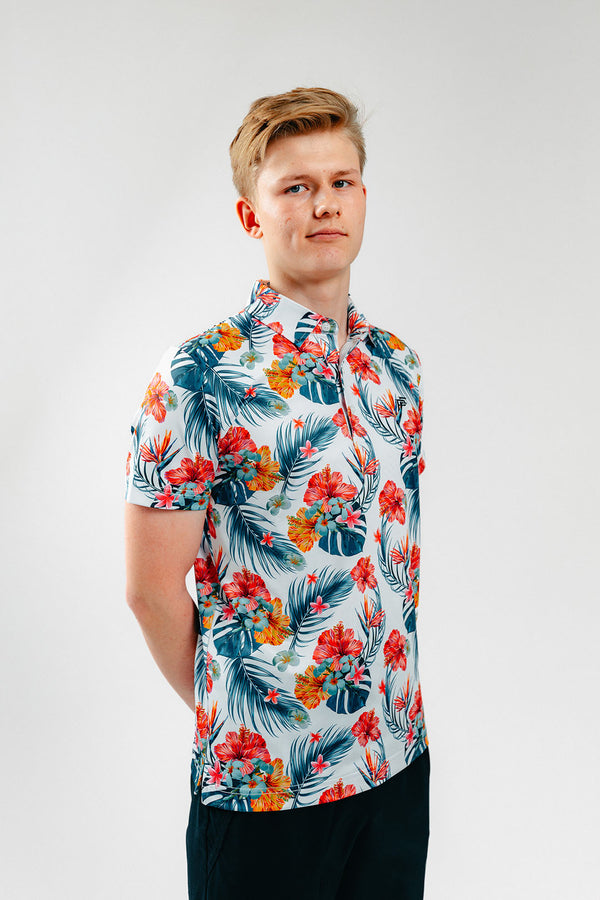 Hübriidsärk Capri mustriga, slim fit